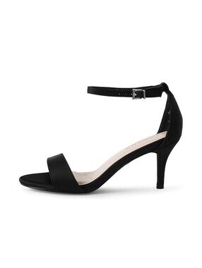 NWB J. Adams Dove Heels Black Satin Size 7
